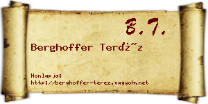 Berghoffer Teréz névjegykártya
